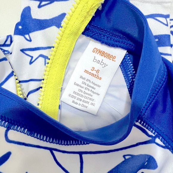 Gymboree Blue and White Rashguard Swim Top - Picture 7 of 7